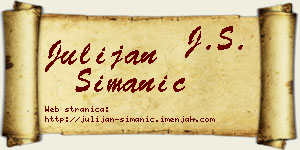 Julijan Simanić vizit kartica